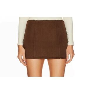 LPA Brown Wool Blend Mini Skirt Size M Soft Fall Winter Neutral Chic